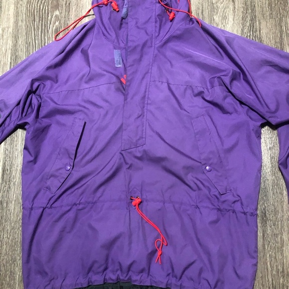 Vintage Eastern Mountain Sports (EMS) Purple Half-Zip Anorak Windbreaker Jacket - Picture 2 of 13